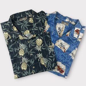 2 Natural Issue Mens Hawaiian Shirt 4XL‎ Big Pineapple Palms Island Aloha Cruise